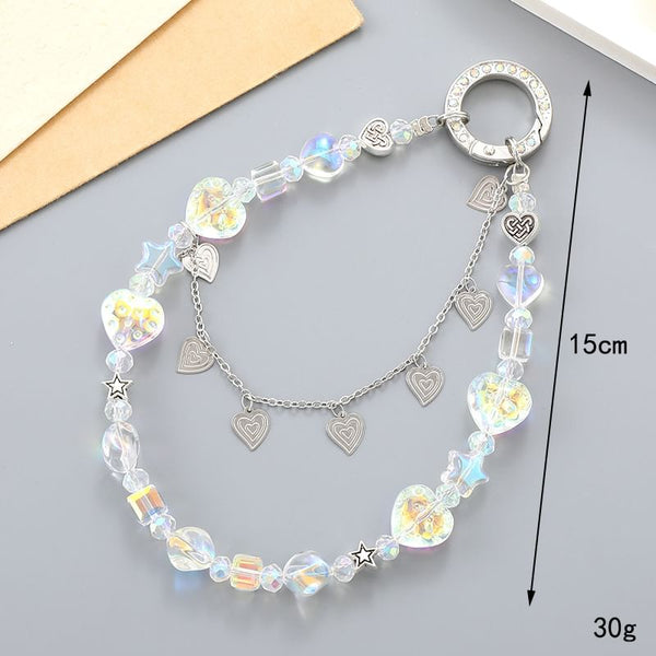 Faux Phone Crystal Heart Strap FashionChic