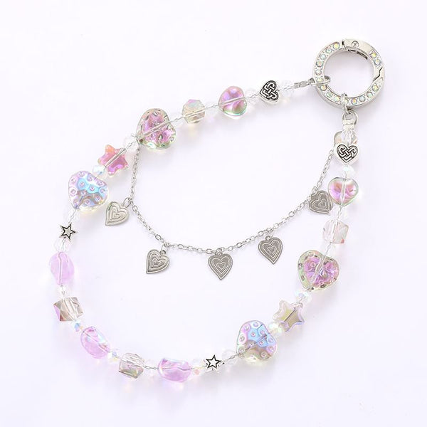 Faux Phone Crystal Heart Strap FashionChic