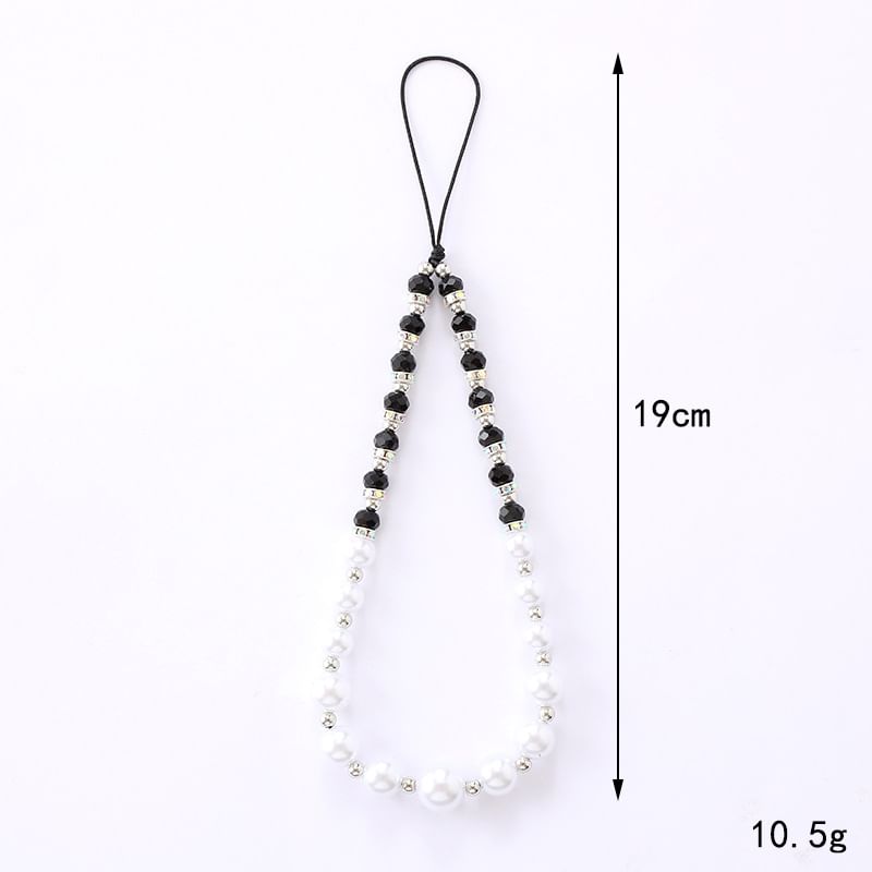 Faux Strap Phone Rhinestone Pearl FashionChic