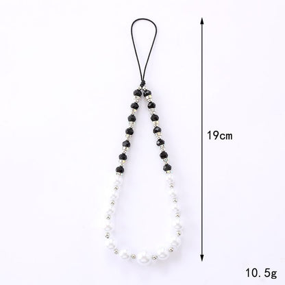 Faux Strap Phone Rhinestone Pearl FashionChic