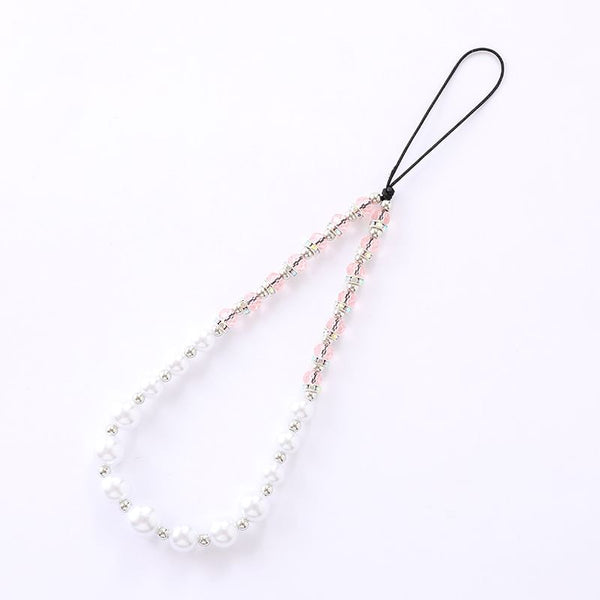 Faux Strap Phone Rhinestone Pearl FashionChic