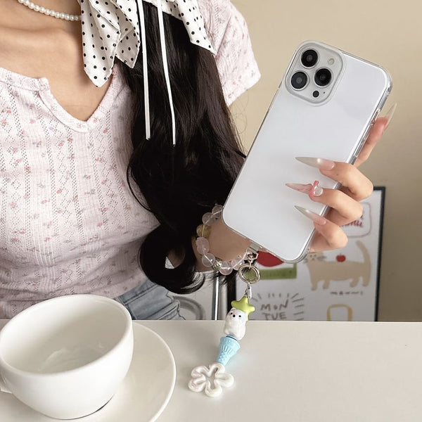 Cream Charm Phone Designs) Ice Lanyard Pad Floral (Various with FashionChic