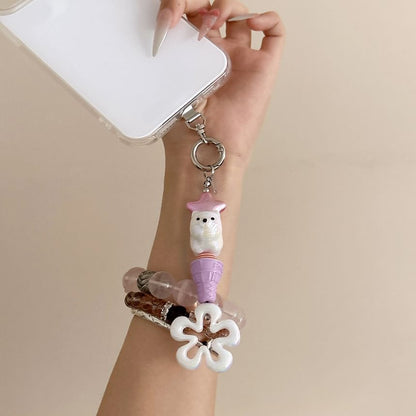 Cream Charm Phone Designs) Ice Lanyard Pad Floral (Various with FashionChic