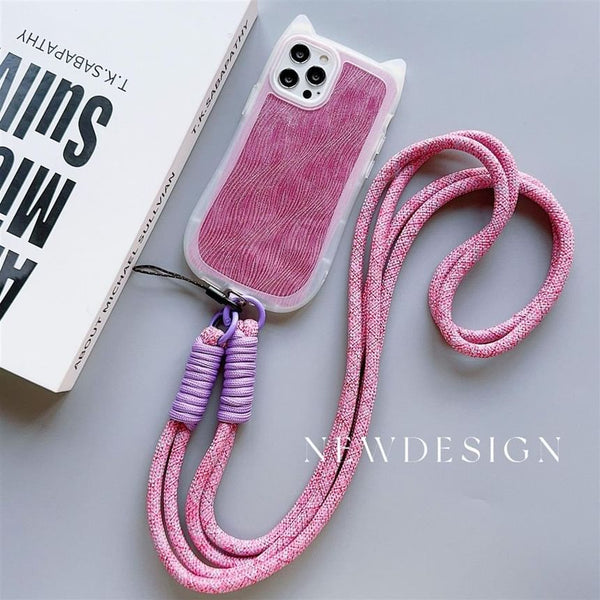 Lanyard Strap Plain Phone with Pad FashionChic