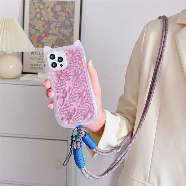 Lanyard Strap Plain Phone with Pad FashionChic