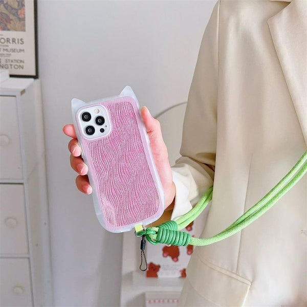 Lanyard Strap Plain Phone with Pad FashionChic