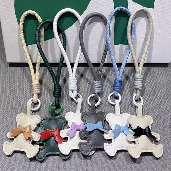 Leather with Faux and Bear Pad Phone Lanyard Strap FashionChic