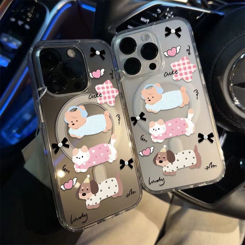 Case Dog with Magnetic Transparent Phone MagSafe) (Compatible FashionChic