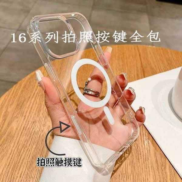 Magnetic MagSafe) Case Bow with (Compatible Transparent Phone FashionChic