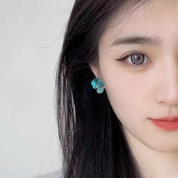 Floral Earring Rhinestone Statement Alloy FashionChic