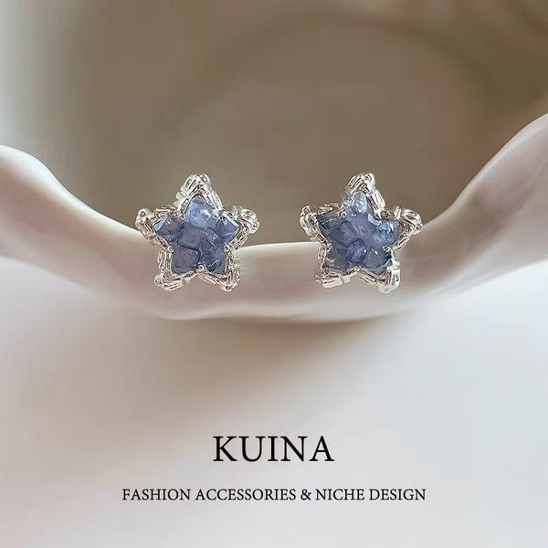 Stud Earring Crystal Star Alloy Faux FashionChic