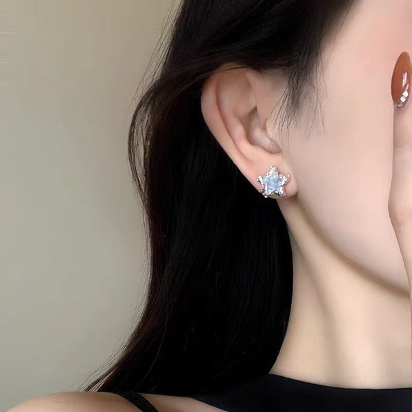 Stud Earring Crystal Star Alloy Faux FashionChic