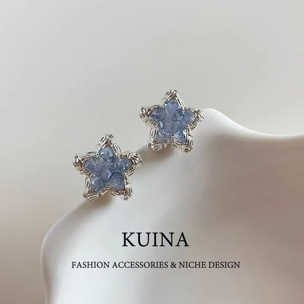 Stud Earring Crystal Star Alloy Faux FashionChic