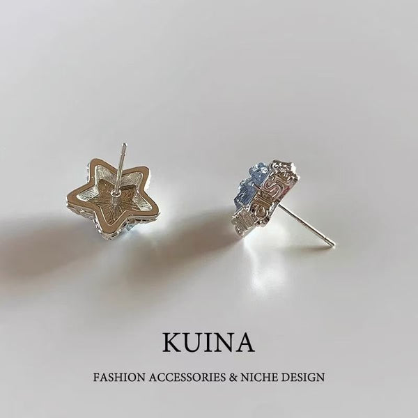 Stud Earring Crystal Star Alloy Faux FashionChic