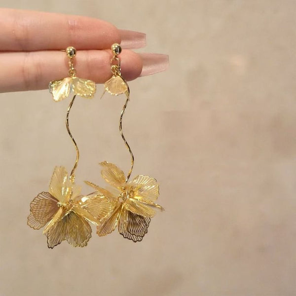 Alloy Dangle Petal Earring Butterfly FashionChic