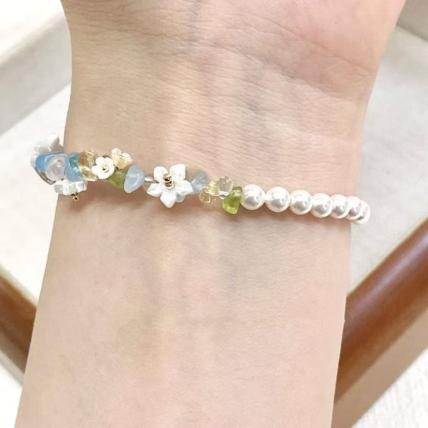 Bracelet Floral Star Faux Pearl FashionChic