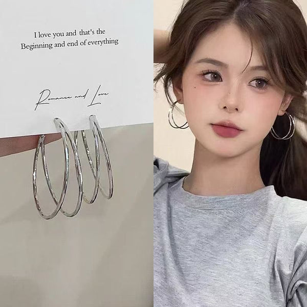 Hoop Layered Alloy Earring FashionChic