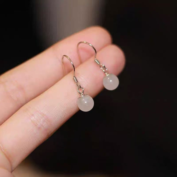 Cat Bead Earring Stone Faux Eye Dangle Alloy FashionChic