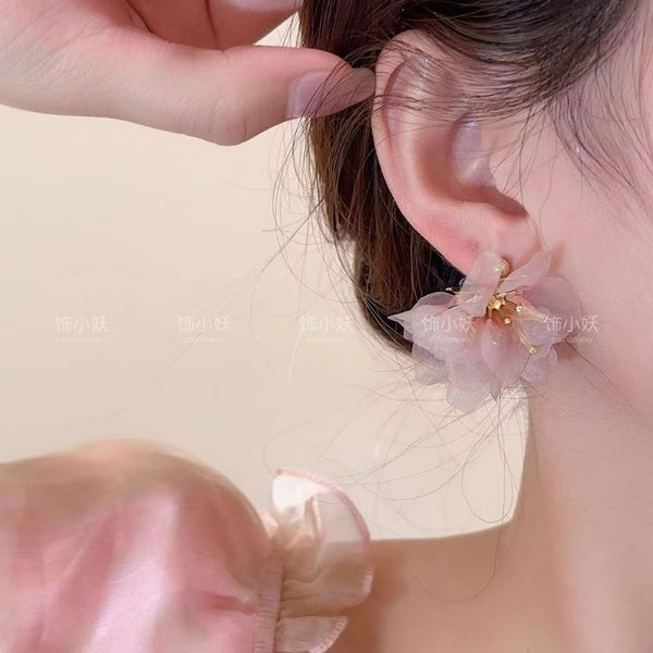 Organza Alloy Petal Drop Earring FashionChic