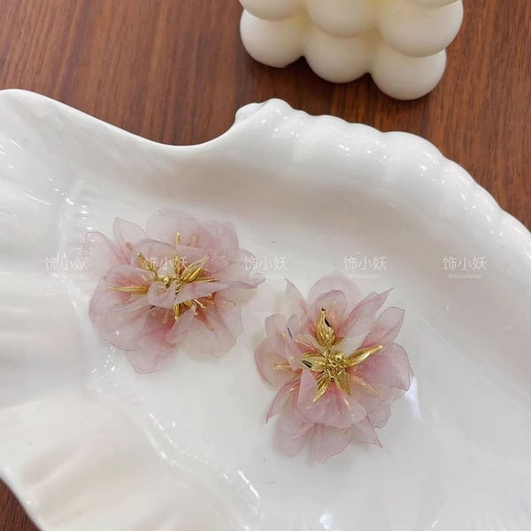 Organza Alloy Petal Drop Earring FashionChic