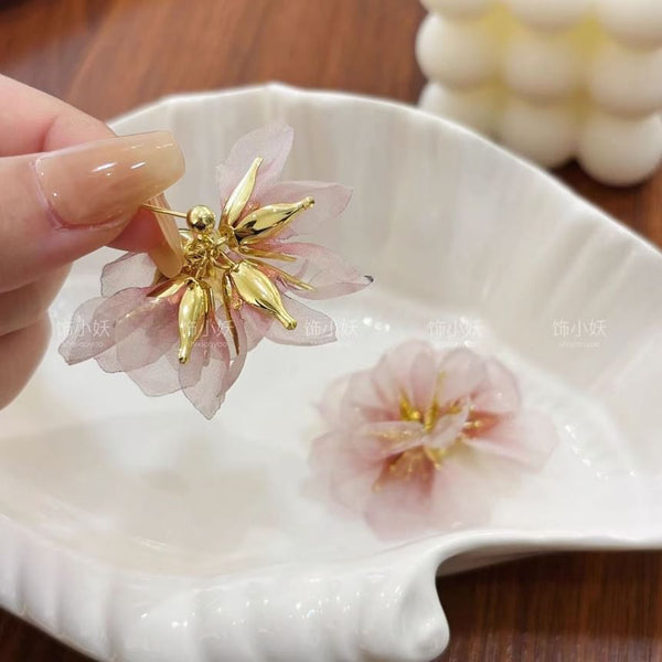 Organza Alloy Petal Drop Earring FashionChic