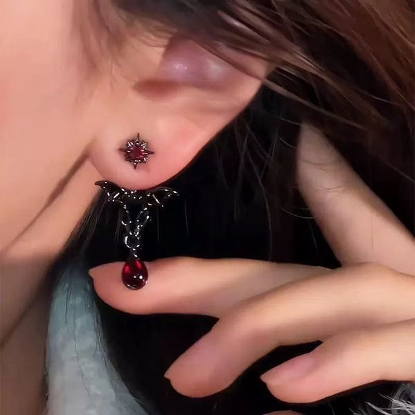 Rhinestone Alloy Bat Earring Dangle FashionChic