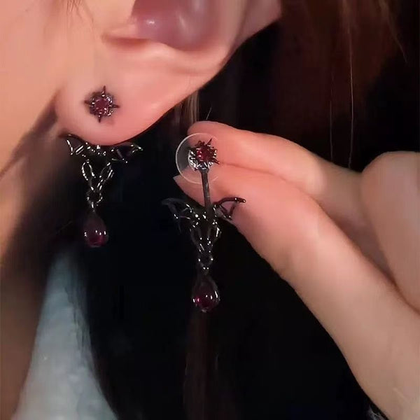 Rhinestone Alloy Bat Earring Dangle FashionChic