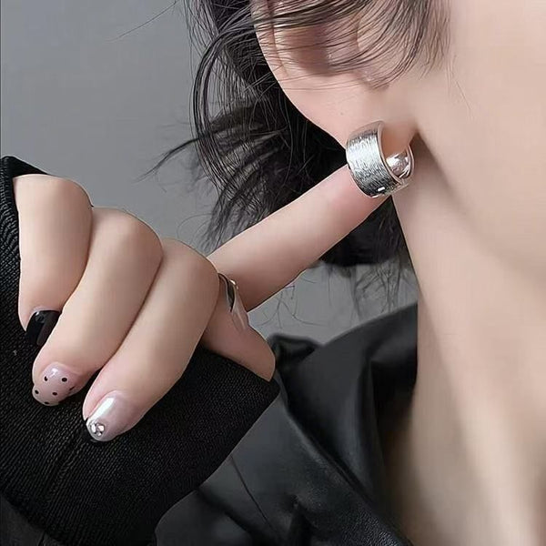 Huggie Alloy Earring Brushed FashionChic