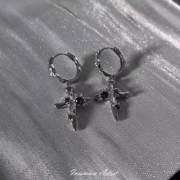 Alloy Cross Drop Earring FashionChic