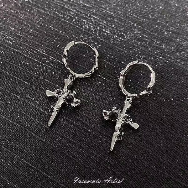 Alloy Cross Drop Earring FashionChic