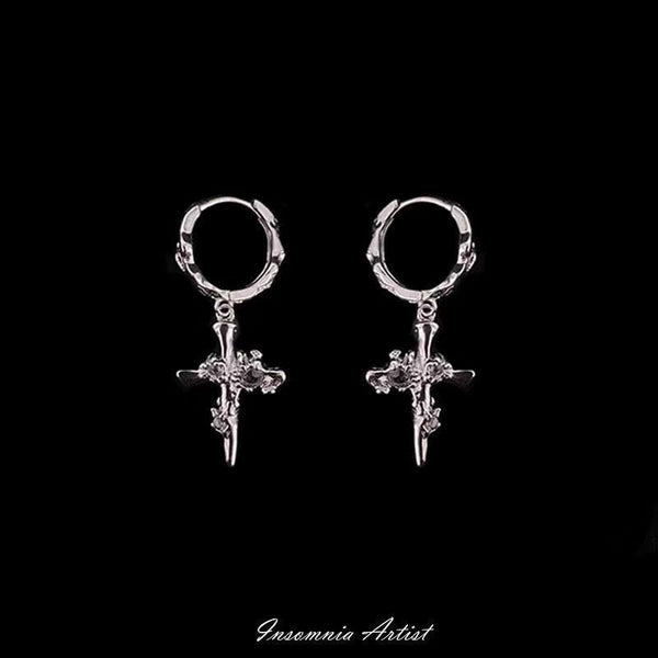 Alloy Cross Drop Earring FashionChic