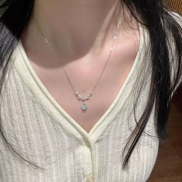 Pendant Alloy Rhinestone Droplet Necklace FashionChic