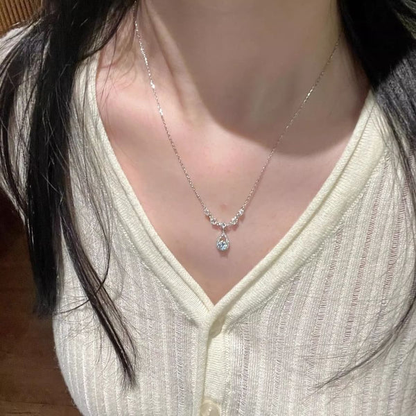 Pendant Alloy Rhinestone Droplet Necklace FashionChic