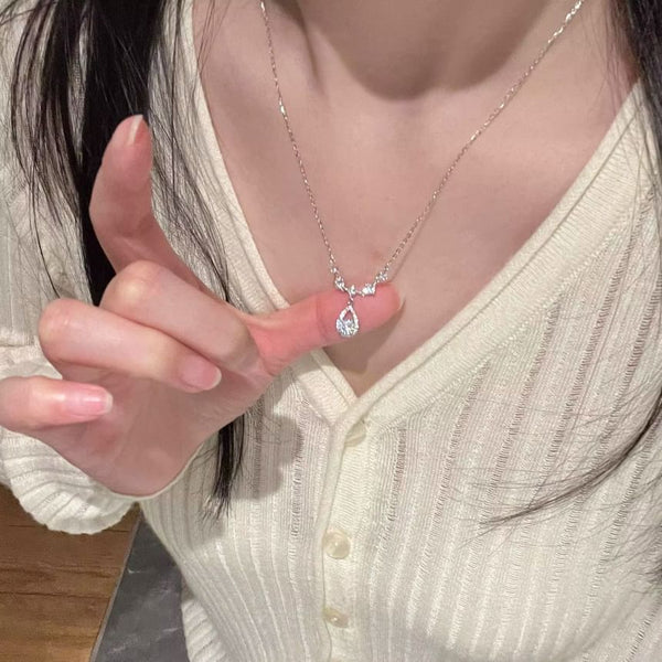 Pendant Alloy Rhinestone Droplet Necklace FashionChic