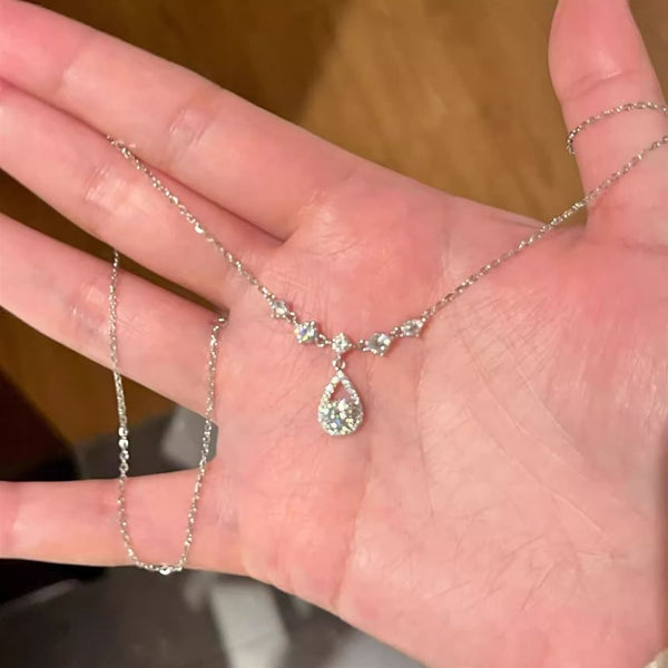 Pendant Alloy Rhinestone Droplet Necklace FashionChic