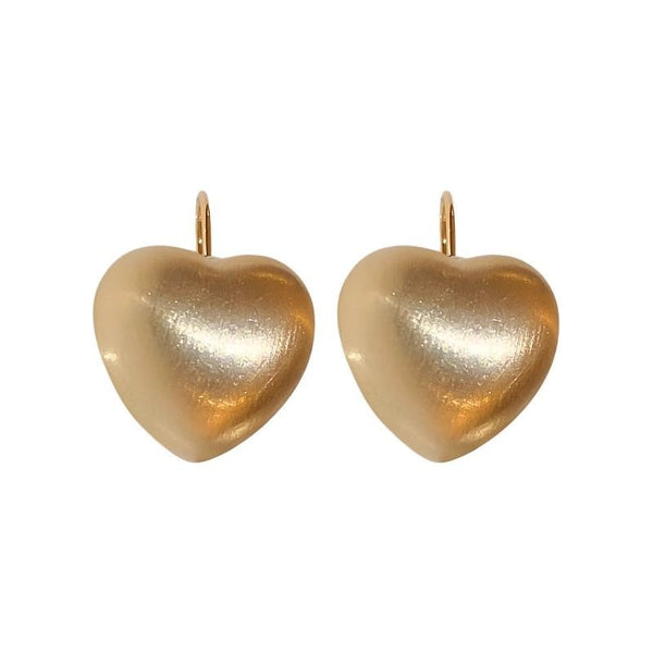 Brushed Alloy Drop Earring Heart FashionChic