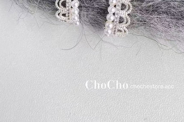 Huggie Earring Pearl Faux Lace Alloy FashionChic