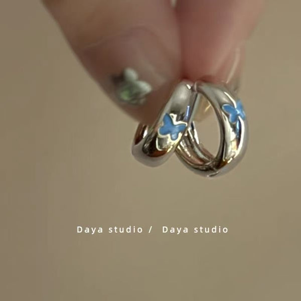 Butterfly Alloy Earring Glaze Huggie FashionChic