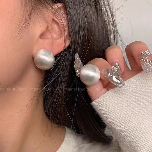 Alloy Brushed Bead Earring Stud FashionChic