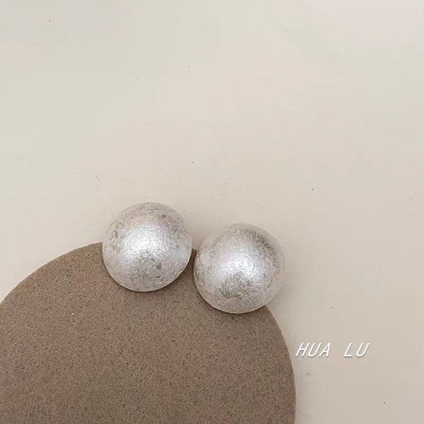 Alloy Brushed Bead Earring Stud FashionChic