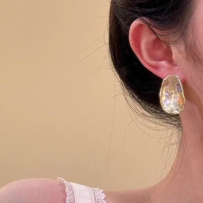 Alloy Earring Floral Glaze Statement FashionChic