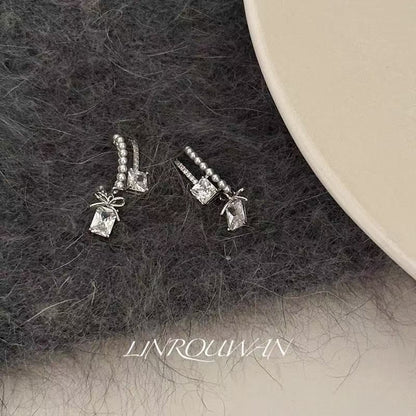 Drop Rhinestone Alloy Earring FashionChic