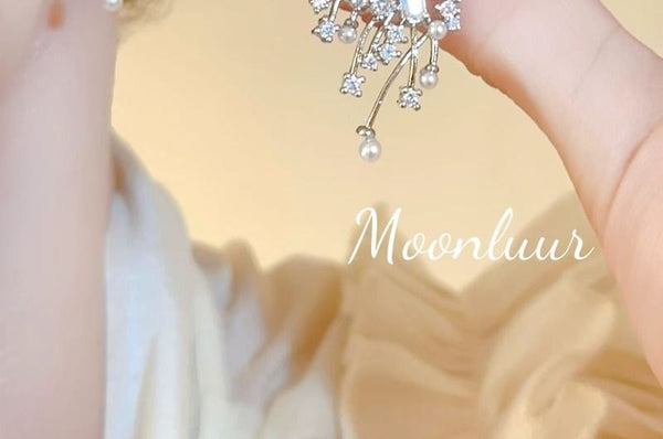 Stud Pearl Faux Rhinestone Earring Alloy Firework FashionChic