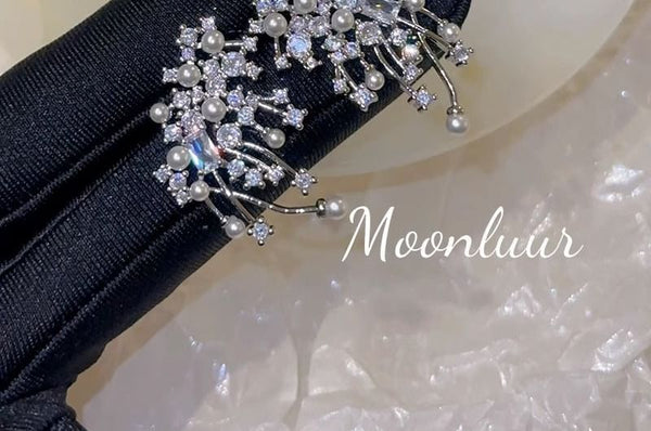 Stud Pearl Faux Rhinestone Earring Alloy Firework FashionChic