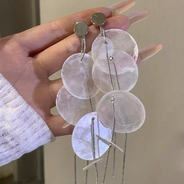 Alloy Earring Disc Shell Statement FashionChic