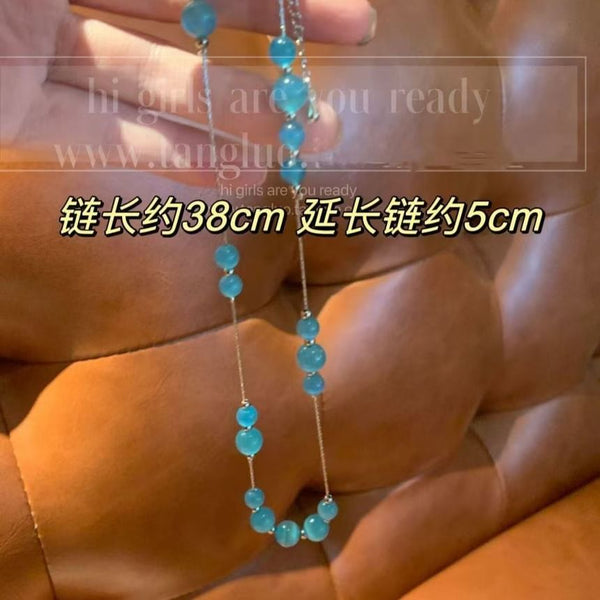 Faux Bead Gemstone Choker Alloy FashionChic