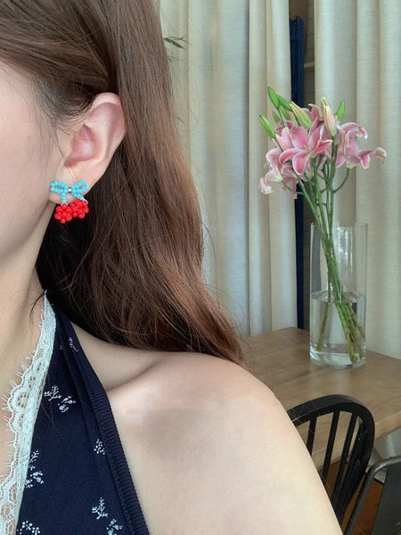 Cherry Stud Earring Bead FashionChic