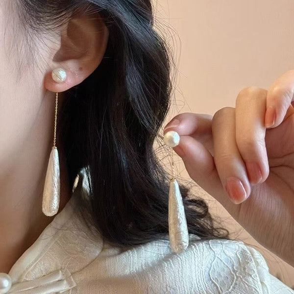 Pearl Droplet Earring Dangle Alloy Faux FashionChic