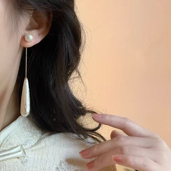 Pearl Droplet Earring Dangle Alloy Faux FashionChic