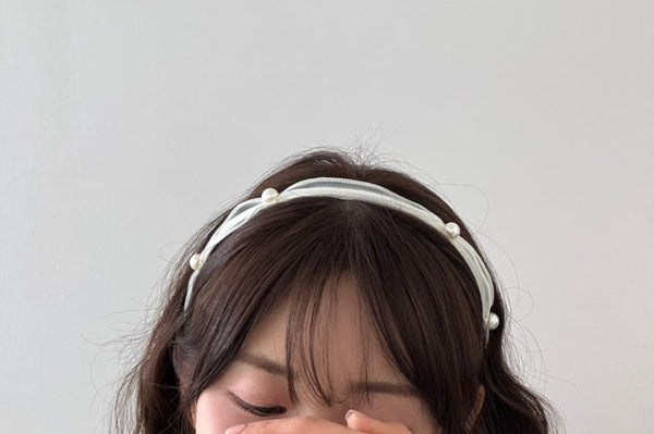 Headband Mesh Faux Pearl FashionChic